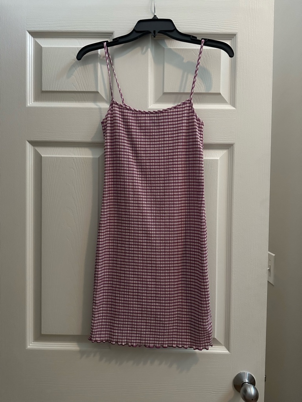 GAP Pink Gingham Slip Dress with Braided Straps